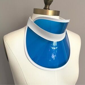 Vintage 80s Blue Jelly PVC Visor - One Size